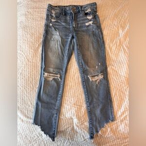 American Eagle Outfitters Light Blue Distressed Skinny Jeans